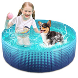 Jasonwell Foldable Dog Kiddie Pool - Hard Plastic Kids Paddling Pool Toddler Baby Swimming Pool for Backyard Collapsible Whelping Box Pet Doggie Cats Wading Pool Bathtub Puppy Large Dogs 40In - Jasonwell