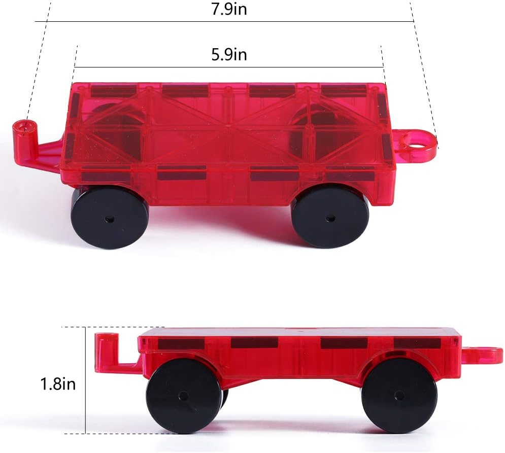 Jasonwell Magnetic Car Truck Wheels Magnetic Vehicles Set Ferris Wheel Kit Propeller Windmill Playset for Magnetic Tiles Magnet Toys Magna Building Blocks Accessories for Toddlers Boys Girls - Jasonwell