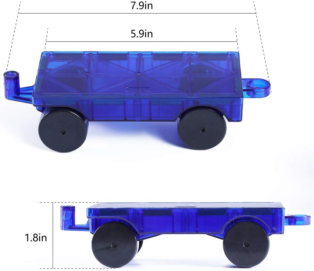 Jasonwell Magnetic Car Truck Wheels Magnetic Vehicles Set Ferris Wheel Kit Propeller Windmill Playset for Magnetic Tiles Magnet Toys Magna Building Blocks Accessories for Toddlers Boys Girls - Jasonwell