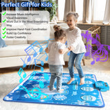Kids Dance Mat Toys - 2-Player Dance Pad Gifts for Girls Boys Toddlers 3 4 5 6 7 8 9 + Year Old Electronic Dancing Mat Floor Games Toy with Music Light Christmas Birthday Gift (Frozen Blue) - Jasonwell