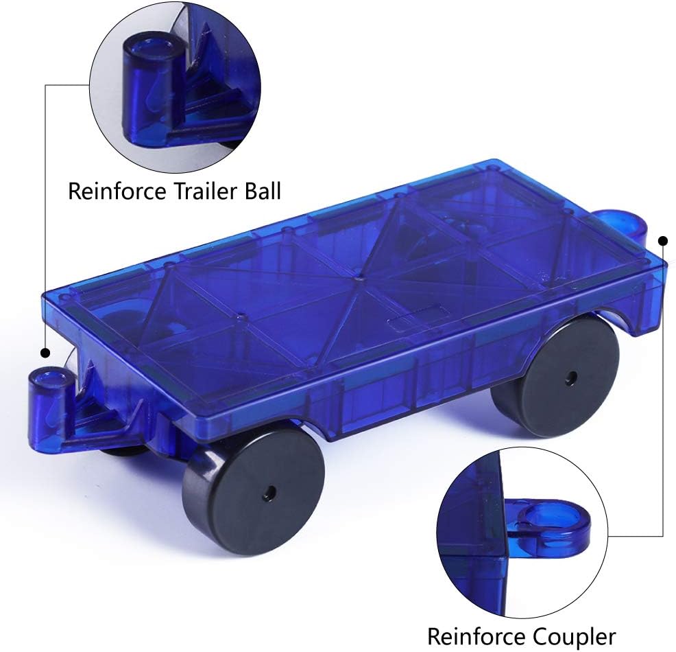 Jasonwell Magnetic Car Truck Wheels Magnetic Vehicles Set Ferris Wheel Kit Propeller Windmill Playset for Magnetic Tiles Magnet Toys Magna Building Blocks Accessories for Toddlers Boys Girls - Jasonwell