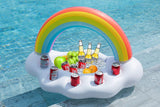 Jasonwell Inflatable Pool Party Cooler - Rainbow Drink Holder Luau Hawaiian Tropical Beach Themed Birthday Easter Party Decorations Favors Supplies Decor Blow Up Drink Cooler Outdoor Kids Adults - Jasonwell
