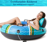 Jasonwell Inflatable River Tube Float - Heavy Duty River Float Pool Floats Lake Premium Water Tubes for Floating Recreational River Raft Lounge Floaties with 2 Cup Holders for Adult - Jasonwell