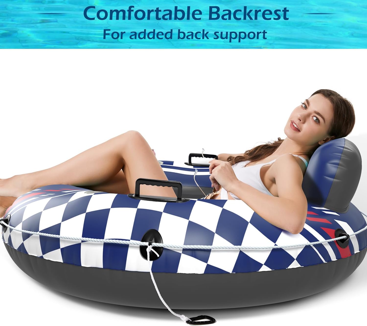 Jasonwell Inflatable River Tube Float - Heavy Duty River Float Pool Floats Lake Premium Water Tubes for Floating Recreational River Raft Lounge Floaties with 2 Cup Holders for Adult - Jasonwell