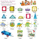 Jasonwell Magnetic Tiles Building Blocks Set for Boys Girls Preschool Educational Magnet Construction Kit Stacking STEM Toys Christmas Birthday Gifts for Kids Toddlers 3 4 5 6 7 8 9 10 + Year Old - Jasonwell