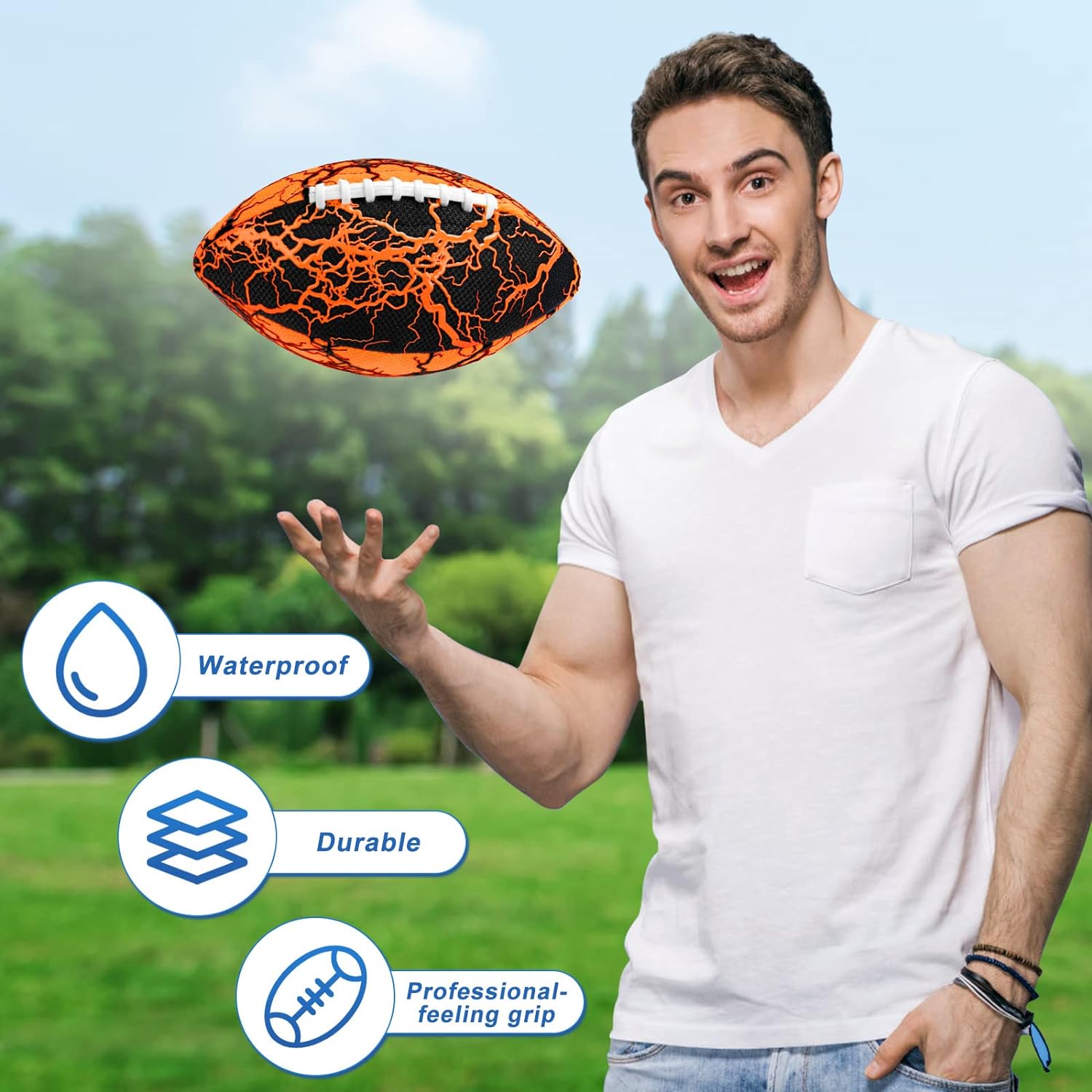 Jasonwell Pool Beach Water Football - Waterproof Football Strong Grip Fun Water Toys Games for Swimming Pool Beach Lake Park Backyard Outdoor Play for Kids Children Teens Adults Family - Jasonwell
