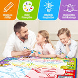 Jasonwell Aqua Water Doodle Mat 31 X 31 Inches Extra Large Magic Drawing Doodling Mat Coloring Mat Educational Toys Gifts for Kids Toddlers Boys Girls Age 2 3 4 5 6 7 8 Year Old (Alphabet) - Jasonwell