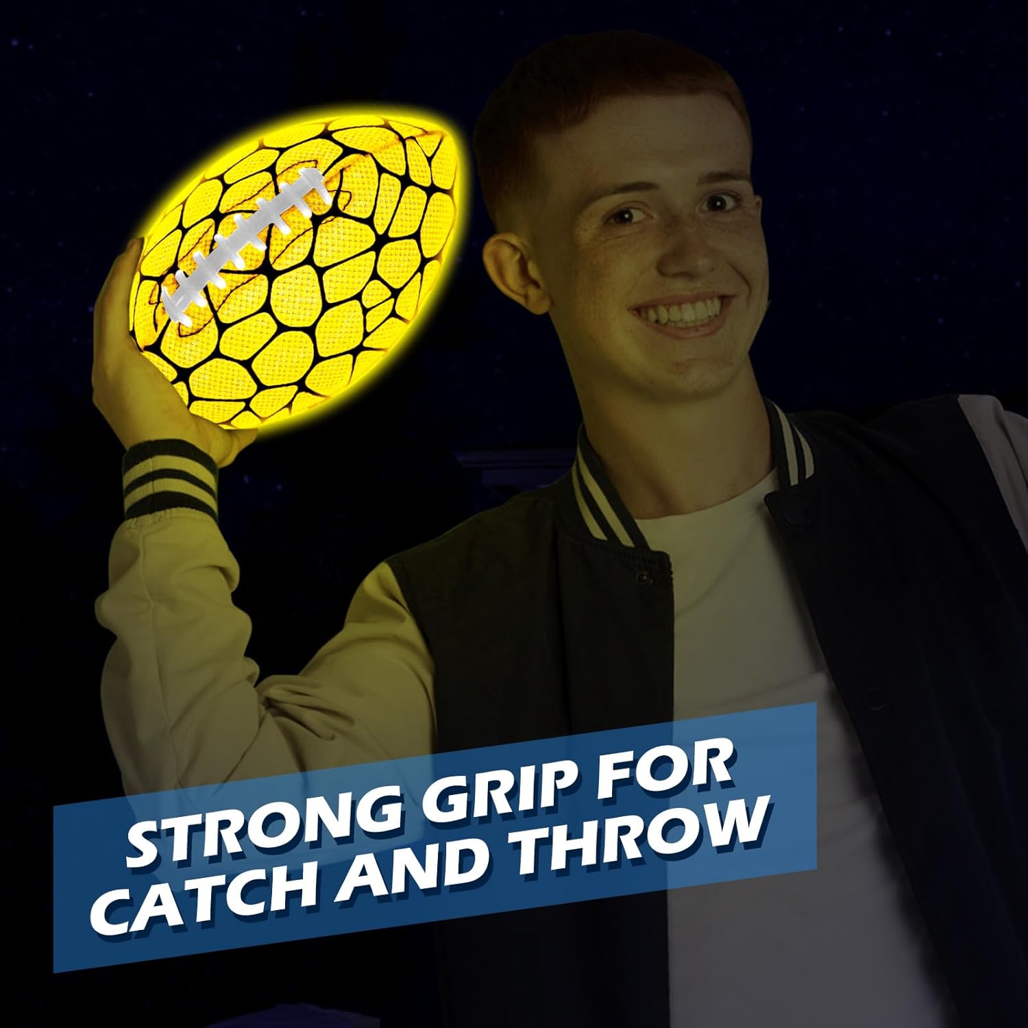 Jasonwell Glow in The Dark Football - Strong Grip Light Up Football Toy Stuff Sports Balls for Boys Kids Teenage Junior Youth Adult Outdoor Christmas Birthday Gifts for Age 6-8 8-12 13 + Year Old No.3 - Jasonwell