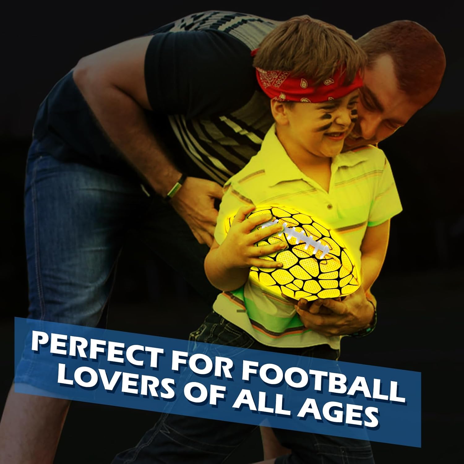 Jasonwell Glow in The Dark Football - Strong Grip Light Up Football Toy Stuff Sports Balls for Boys Kids Teenage Junior Youth Adult Outdoor Christmas Birthday Gifts for Age 6-8 8-12 13 + Year Old No.3 - Jasonwell