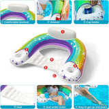 Jasonwell Pool Float with Canopy - Inflatable Pool Floaties Adult Floating Pool Chair Lounge Floats for Swimming Pool Water Chair Pool Lounger with Cup Holders Pool Toy Party Floaty for Adults - Jasonwell