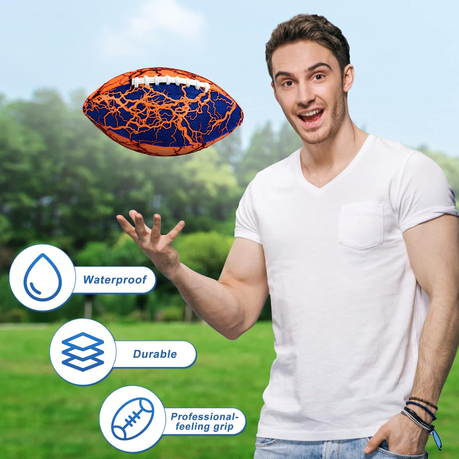 Jasonwell Pool Beach Water Football - Waterproof Football Strong Grip Fun Water Toys Games for Swimming Pool Beach Lake Park Backyard Outdoor Play for Kids Children Teens Adults Family - Jasonwell