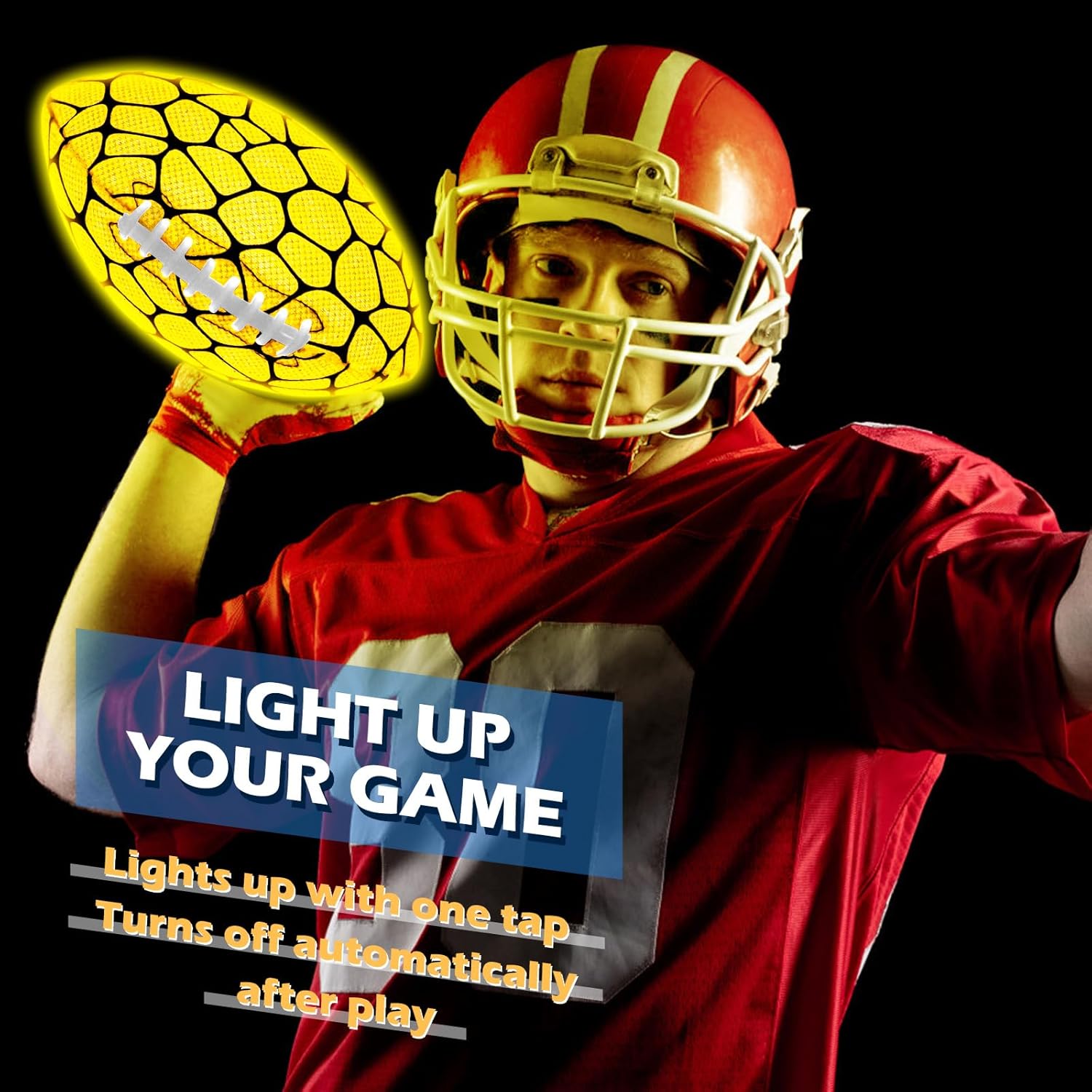 Jasonwell Glow in The Dark Football - Strong Grip Light Up Football Toy Stuff Sports Balls for Boys Kids Teenage Junior Youth Adult Outdoor Christmas Birthday Gifts for Age 6-8 8-12 13 + Year Old No.3 - Jasonwell