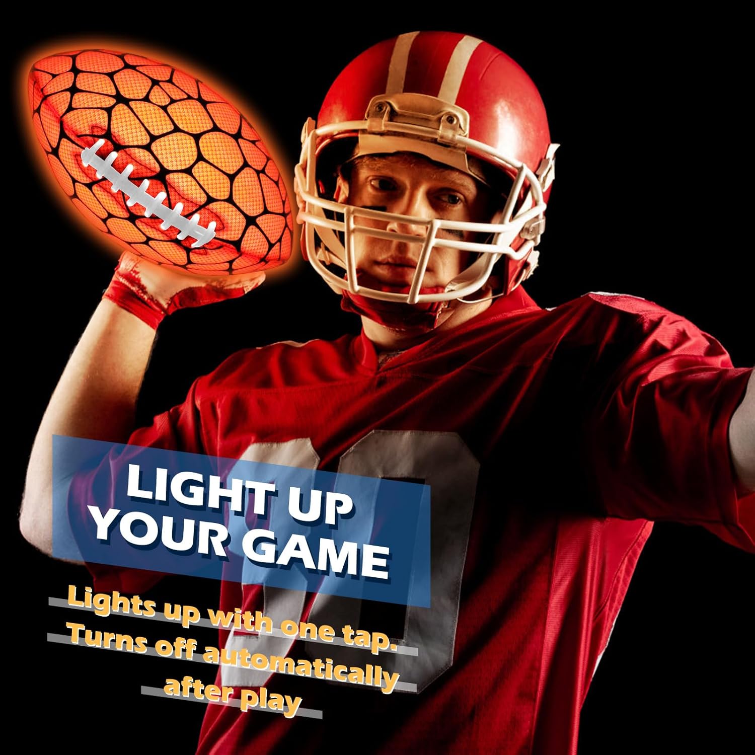 Jasonwell Glow in The Dark Football - Strong Grip Light Up Football Toy Stuff Sports Balls for Boys Kids Teenage Junior Youth Adult Outdoor Christmas Birthday Gifts for Age 6-8 8-12 13 + Year Old No.3 - Jasonwell