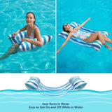 Jasonwell Water Hammock Pool Floats - Fabric Inflatable Pool Hammock Float Floaties 4 in 1 (Saddle Lounge Chair Drifter) Lake Beach Floating Loungers Swimming Pool Rafts Toys for Adults - Jasonwell
