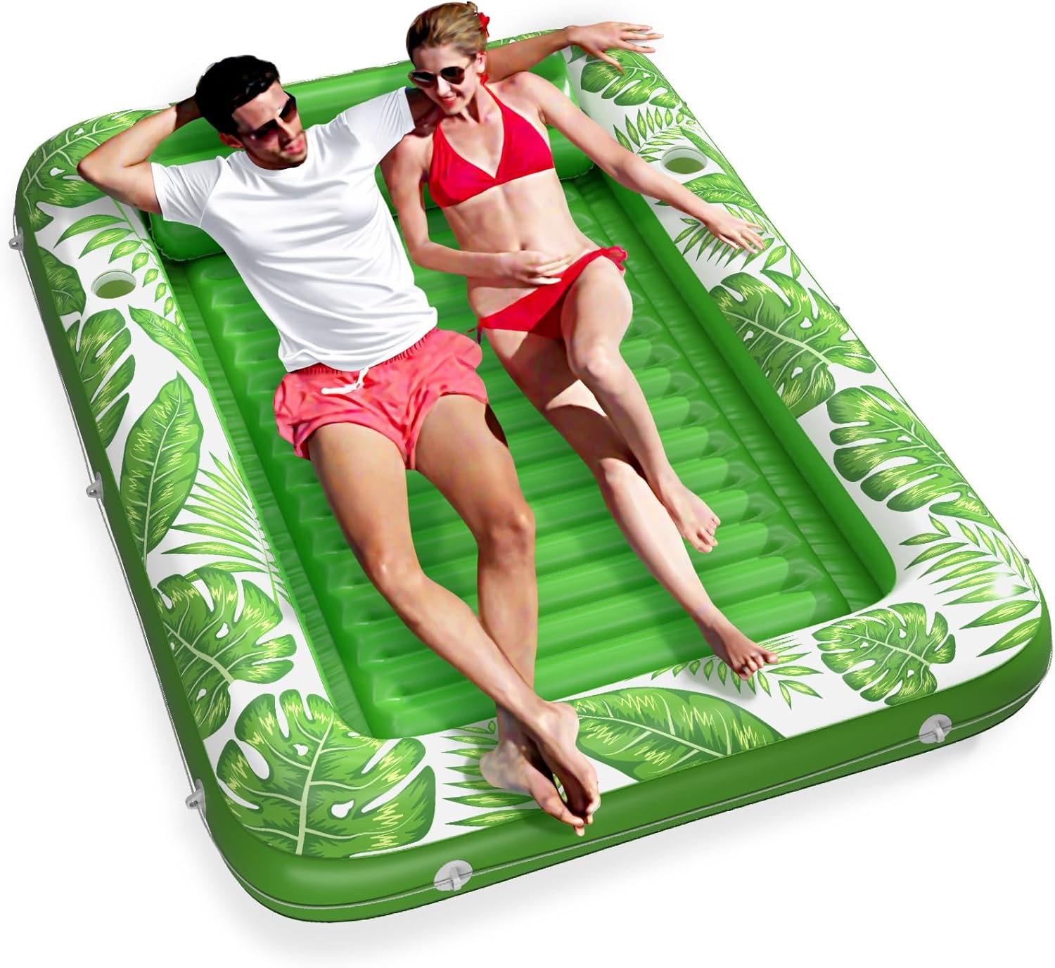 Inflatable Tanning Pool Lounger Float - Jasonwell 4 in 1 Sun Tan Tub Sunbathing Pool Lounge Raft Floatie Toys Water Filled Tanning Bed Mat Pad for Adult Blow Up Kiddie Pool Kids Ball Pit Pool (TG-XL) - Jasonwell