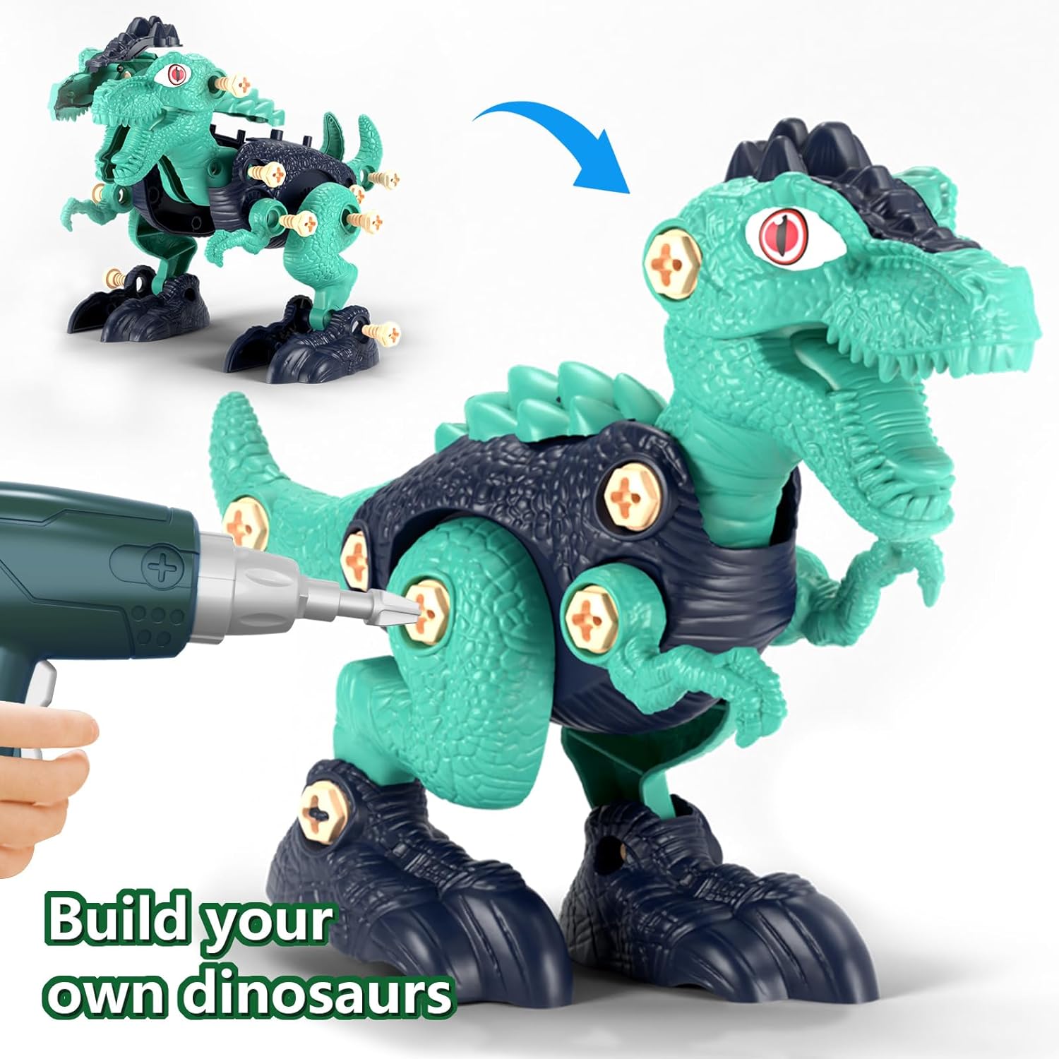 Jasonwell Kids Building Dinosaur Toys - Boys STEM Take Apart Construction Set Educational Dino Kit Play Set Easter Party Favors Christmas Birthday Gifts for Toddler Girls Age 3 4 5 6 7 8 + Year Old - Jasonwell