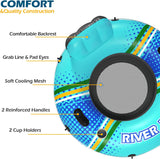 Jasonwell Inflatable River Tube Float - Heavy Duty River Float Pool Floats Lake Premium Water Tubes for Floating Recreational River Raft Lounge Floaties with 2 Cup Holders for Adult - Jasonwell