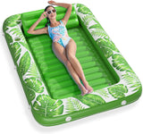 Inflatable Tanning Pool Lounger Float - Jasonwell 4 in 1 Sun Tan Tub Sunbathing Pool Lounge Raft Floatie Toys Water Filled Tanning Bed Mat Pad for Adult Blow Up Kiddie Pool Kids Ball Pit Pool (TG-L) - Jasonwell