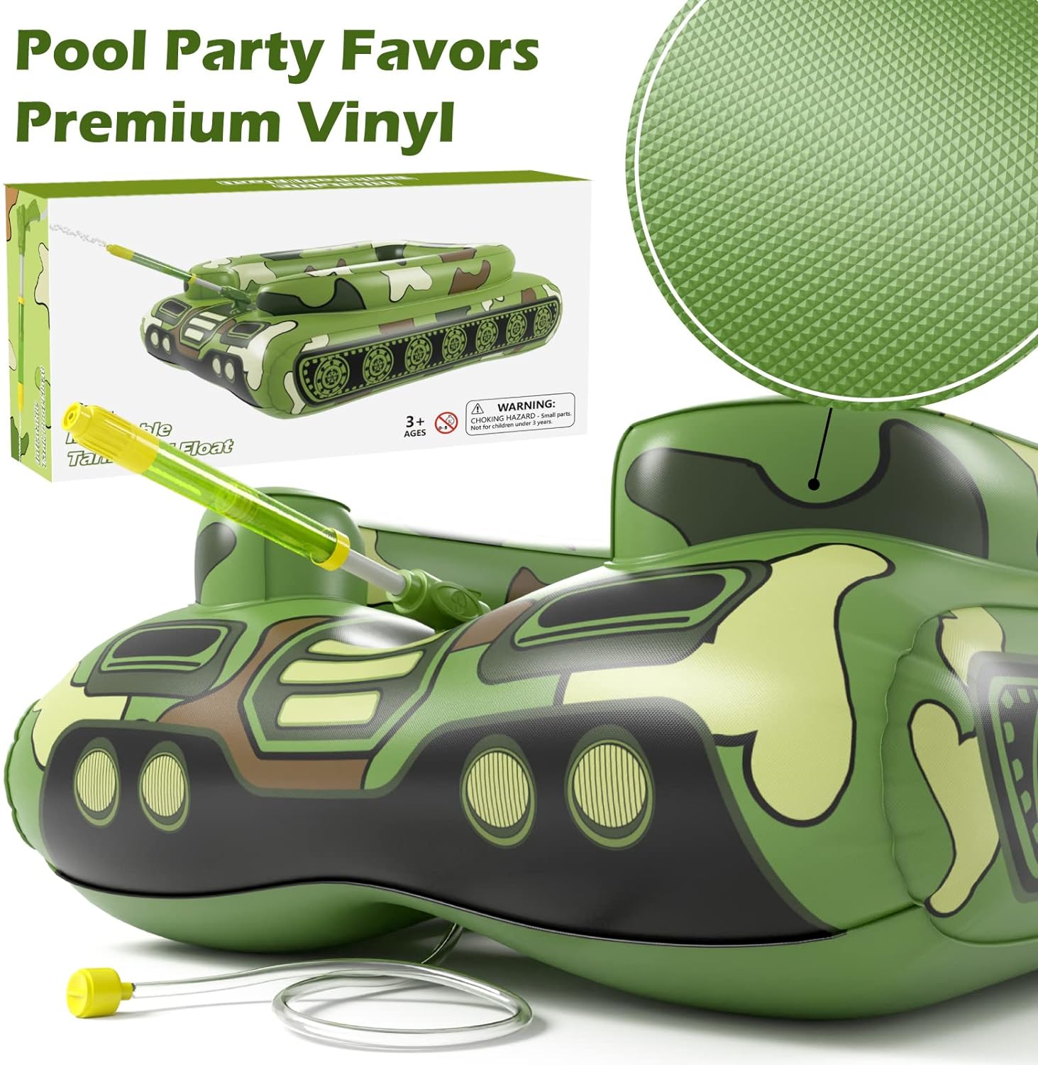 Inflatable Tank Pool Floats Adults - Jasonwell Kids Pool Floaties Swimming Pool Tank with Water Cannon Gun Swim Floaty Rafts Lake Beach Party Pool Toys for Boys Girls Toddlers Kids Adults - Jasonwell