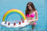 Jasonwell Inflatable Pool Party Cooler - Rainbow Drink Holder Luau Hawaiian Tropical Beach Themed Birthday Easter Party Decorations Favors Supplies Decor Blow Up Drink Cooler Outdoor Kids Adults - Jasonwell