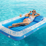 Inflatable Tanning Pool Lounger Float - Jasonwell 4 in 1 Sun Tan Tub Sunbathing Pool Lounge Raft Floatie Toys Water Filled Bed Mat Pad for Adult Blow Up Kiddie Pool Kids Ball Pit Pool (L) - Jasonwell