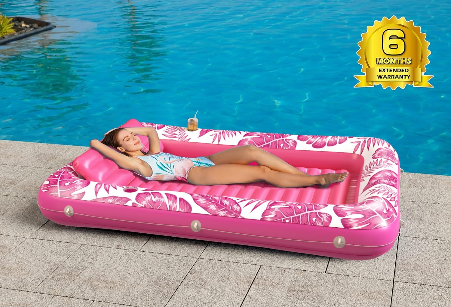 Inflatable Tanning Pool Lounger Float - Jasonwell 4 in 1 Sun Tan Tub Sunbathing Pool Lounge Raft Floatie Toys Water Filled Tanning Bed Mat Pad for Adult Blow Up Kiddie Pool Kids Ball Pit Pool (TR-XL) - Jasonwell