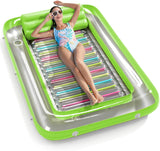 Inflatable Tanning Pool Lounger Float - Jasonwell 4 in 1 Sun Tan Tub Sunbathing Pool Lounge Raft Floatie Toys Water Filled Tanning Bed Mat Pad for Adult Blow Up Kiddie Pool Kids Ball Pit Pool (KR-L) - Jasonwell