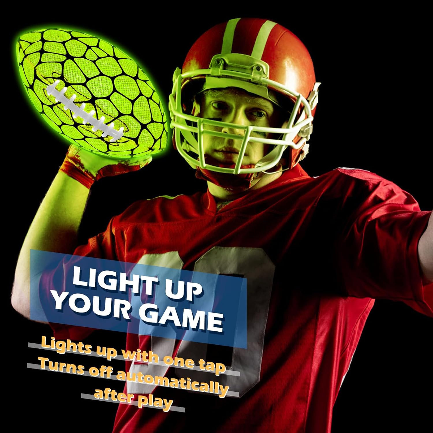 Jasonwell Glow in The Dark Football - Strong Grip Light Up Football Toy Stuff Sports Balls for Boys Kids Teenage Junior Youth Adult Outdoor Christmas Birthday Gifts for Age 6-8 8-12 13 + Year Old No.3 - Jasonwell