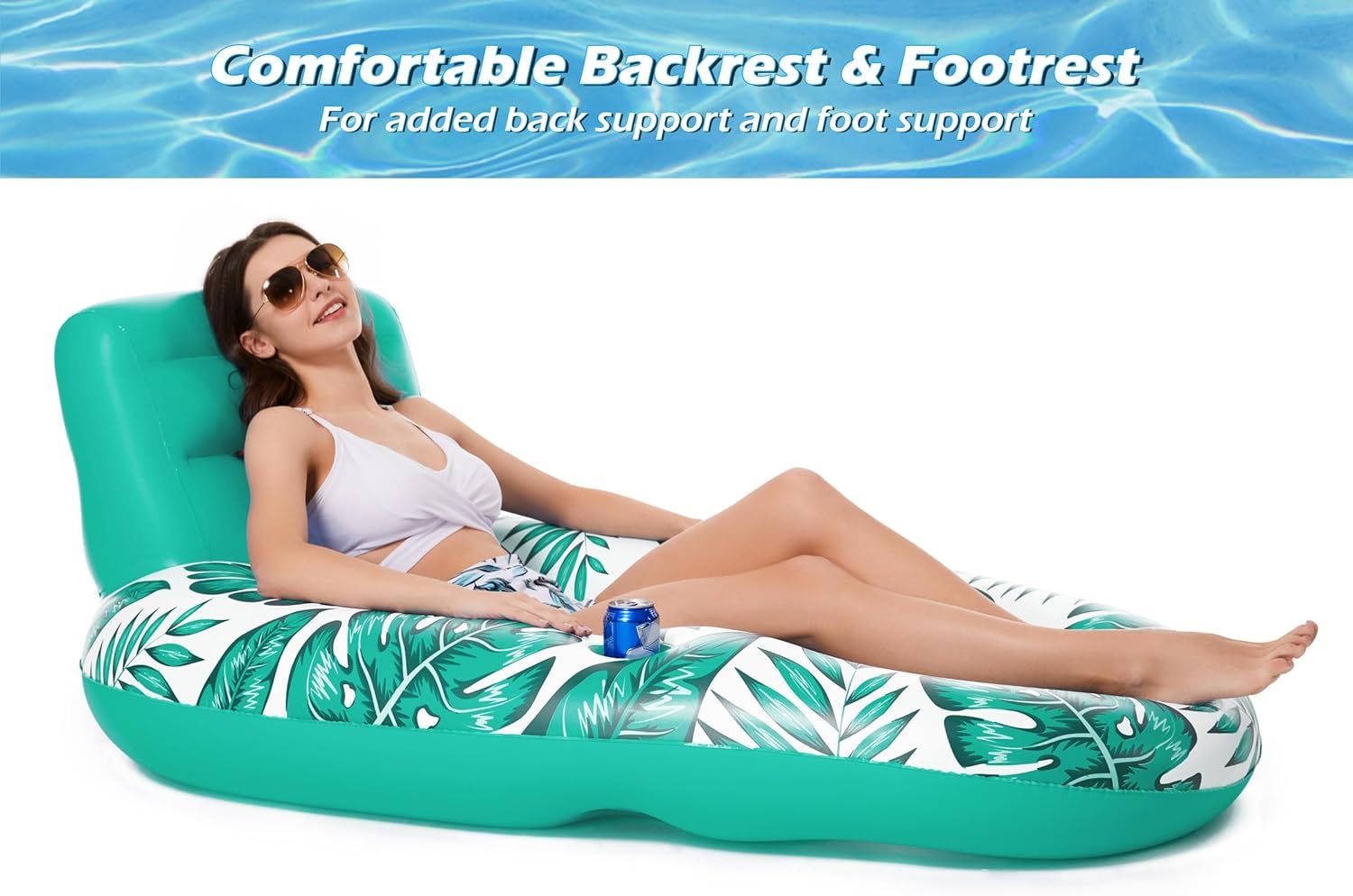 Jasonwell Inflatable Pool Float Adult - Pool Floaties Lounger Floats Raft Floating Chair Water Floaties for Swimming Pool Lake Lounge Float with Cup Holders Beach Pool Party Toys for Adults (T-Green) - Jasonwell