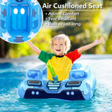 Inflatable Tank Pool Floats Kids - Jasonwell Toddler Pool Floaties Swimming Pool Tank with Water Cannon Gun Swim Floaty Rafts Lake Beach Party Pool Toys for Boys Girls Toddlers Kids (Blue-M) - Jasonwell