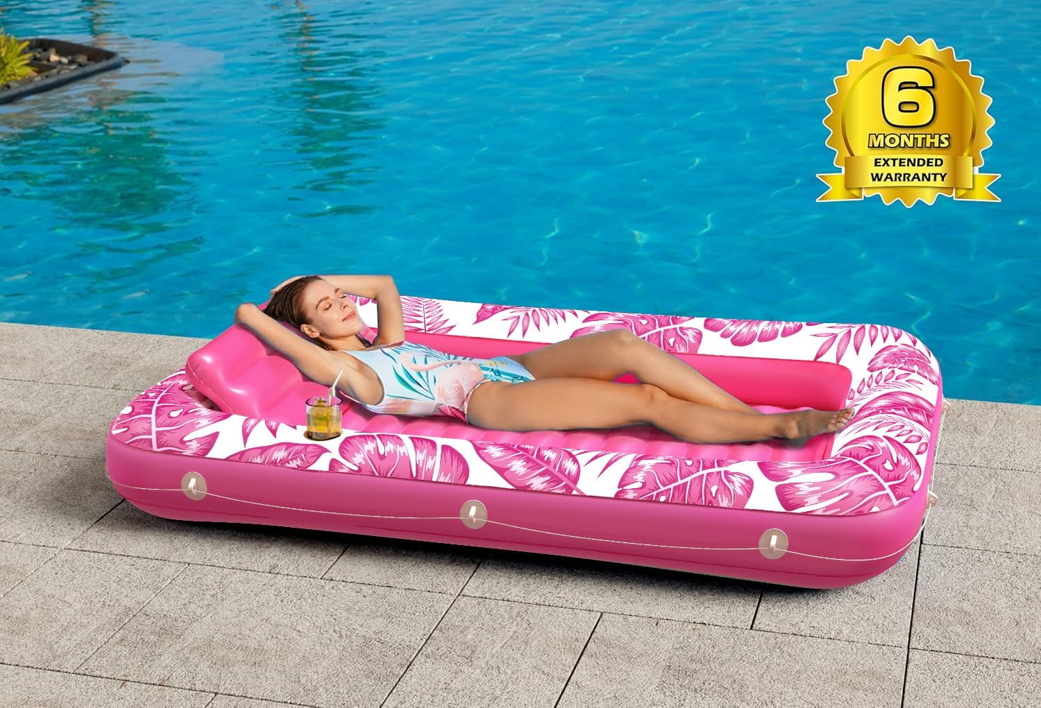 Inflatable Tanning Pool Lounger Float - Jasonwell 4 in 1 Sun Tan Tub Sunbathing Pool Lounge Raft Floatie Toys Water Filled Tanning Bed Mat Pad for Adult Blow Up Kiddie Pool Kids Ball Pit Pool (TR-L) - Jasonwell