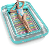Inflatable Tanning Pool Lounger Float - Jasonwell 4 in 1 Sun Tan Tub Sunbathing Pool Lounge Raft Floatie Toys Water Filled Tanning Bed Mat Pad for Adult Blow Up Kiddie Pool Kids Ball Pit Pool L - Jasonwell