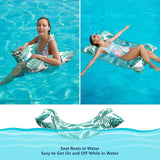 Jasonwell Water Hammock Pool Floats - Fabric Inflatable Pool Hammock Float Floaties 4 in 1 (Saddle Lounge Chair Drifter) Lake Beach Floating Loungers Swimming Pool Rafts Toys for Adults - Jasonwell