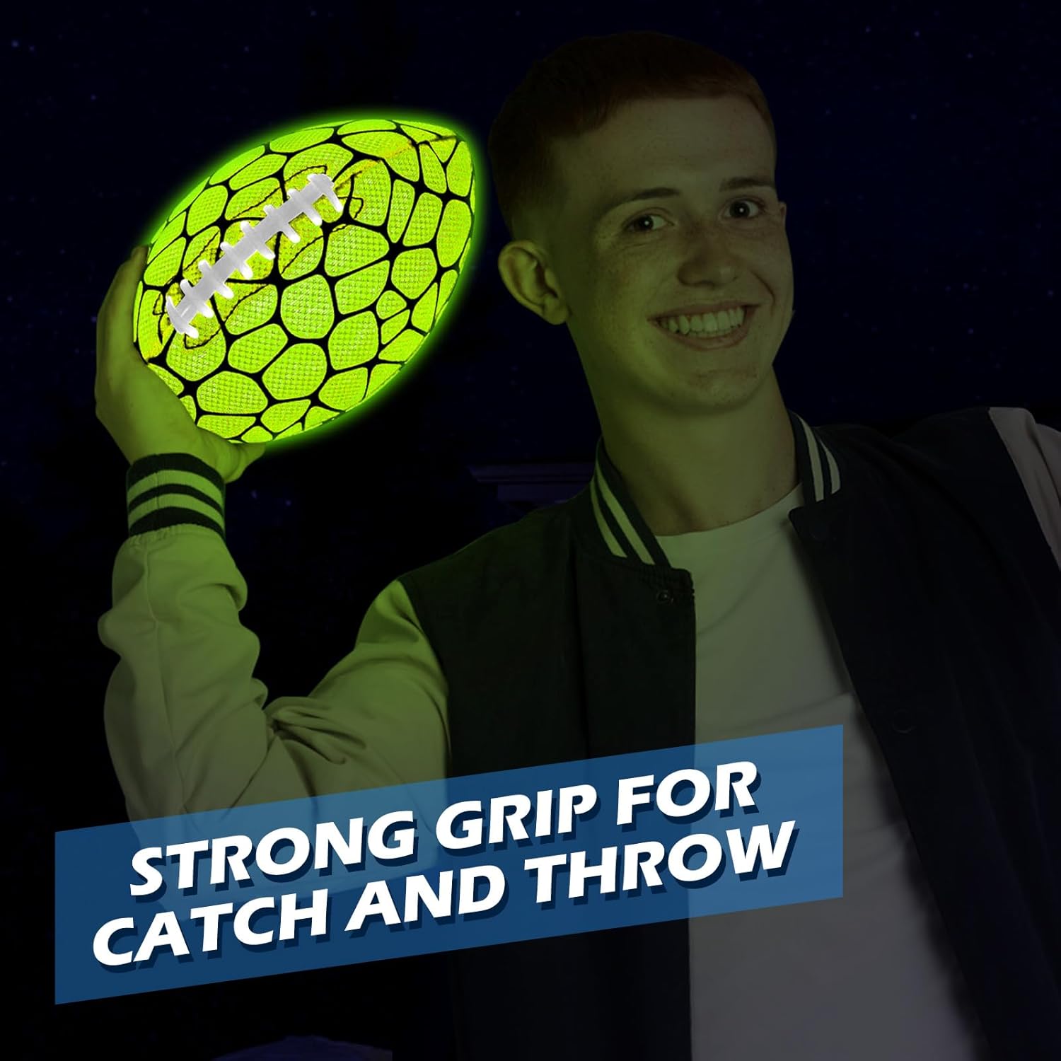 Jasonwell Glow in The Dark Football - Strong Grip Light Up Football Toy Stuff Sports Balls for Boys Kids Teenage Junior Youth Adult Outdoor Christmas Birthday Gifts for Age 6-8 8-12 13 + Year Old No.3 - Jasonwell