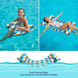 Jasonwell Water Hammock Pool Floats - Fabric Inflatable Pool Hammock Float Floaties 4 in 1 (Saddle Lounge Chair Drifter) Lake Beach Floating Loungers Swimming Pool Rafts Toys for Adults - Jasonwell