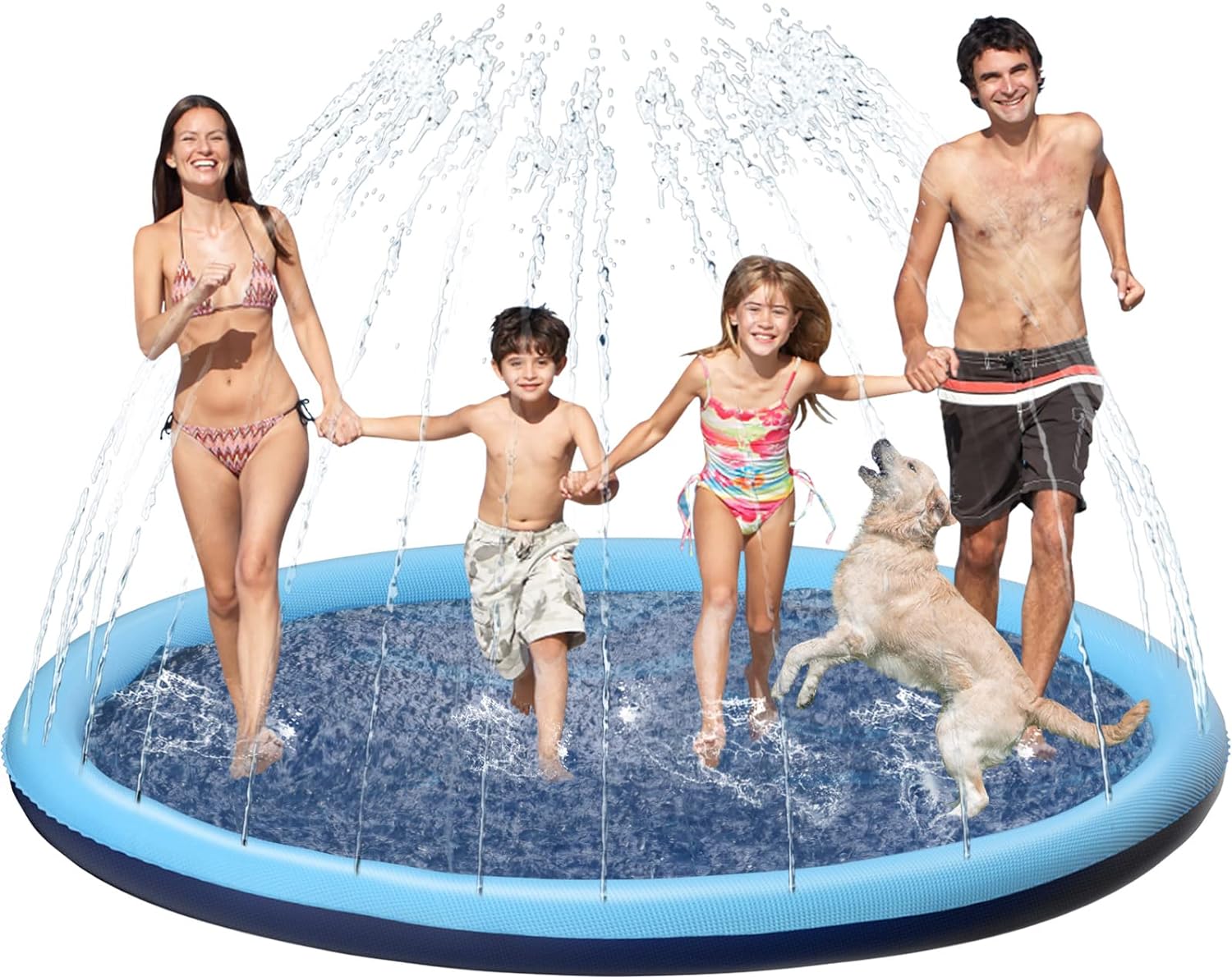 Kids Dog Splash Pad Sprinkler - Jasonwell Non Slip Dog Sprinkler Pad Splash Pool Puppy Dog Pool Summer Outdoor Water Toys Backyard Durable Splash Pad for Toddlers Kids Small Medium Large Dogs Pets - Jasonwell