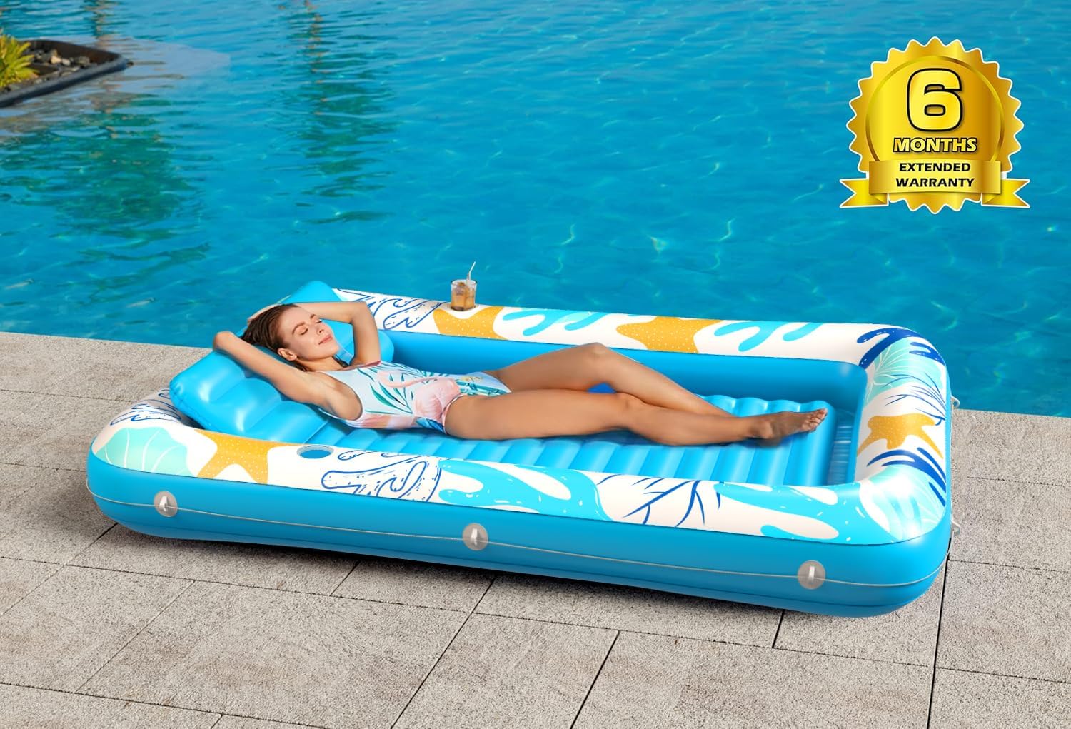 Inflatable Tanning Pool Lounger Float - Jasonwell 4 in 1 Sun Tan Tub Sunbathing Pool Lounge Raft Floatie Toys Water Filled Tanning Bed Mat Pad for Adult Blow Up Kiddie Pool Kids Ball Pit Pool (OB-XL) - Jasonwell