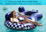 Jasonwell Inflatable River Tube Float - 2 Person Heavy Duty River Float Pool Floats with Removable Cooler Lake Water Tubes for Floating River Raft Lounge Floatie with 2 Cup Holders for Adults - Jasonwell