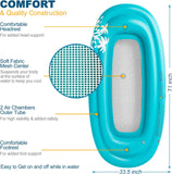 Jasonwell Inflatable Pool Lounger Float - Pool Float Stable Relaxing Water Hammock Floatie for Swimming Pool Tanning Lounge Floating Pool Party Toy for Adults Kids (Blue w Mesh) - Jasonwell