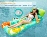 Jasonwell Inflatable Pool Float Adult - Pool Floaties Lounger Floats Floating Chair Raft with Adjustable Backrest Cup Holders Water Floaty Lake Lounge Tanning Floats Beach Party Toys for Adults Fruit - Jasonwell