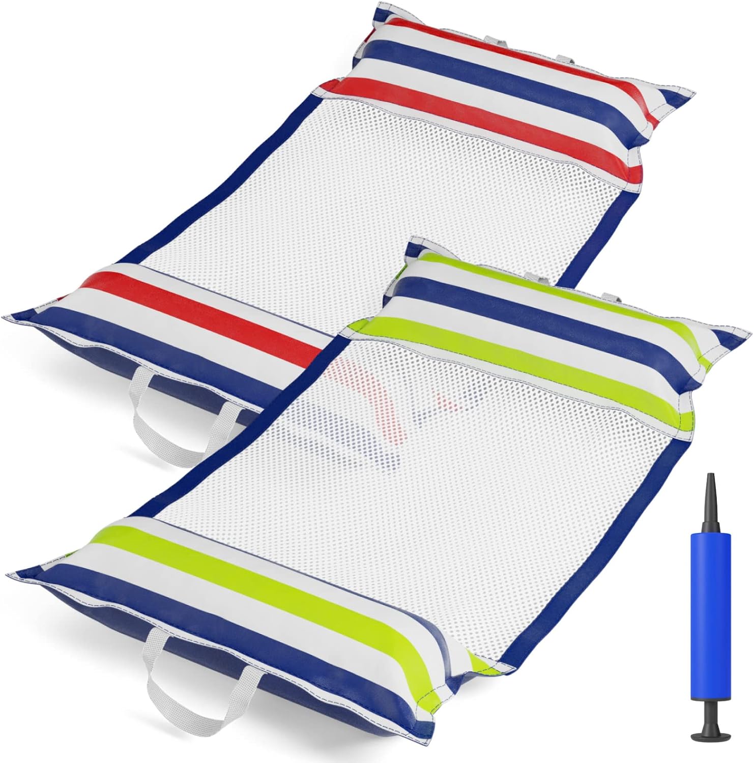 asonwell Inflatable Pool Hammock Float - 2 Pack Water Hammock Pool Floaties Multi-Purpose (Saddle Lounge Chair Drifter) 4 in 1 Lake Beach Floating Loungers Swimming Pool Floats Toys for Adults - Jasonwell