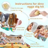 Dinosaur Eggs Dig Kit Toys - 12 Dino Fossil Eggs Excavation Kit w Play Mat for Kids Easter Party Favor Basket Stuffers STEM Toy Christmas Birthday Gift for Boys Girls Age 3 4 5 6 7 8 9 10 + Years Old - Jasonwell