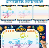 Jasonwell Aqua Water Doodle Mat 48 x 36 Inches Large Magic Drawing Doodling Mat Coloring Mat Educational Toys Christmas Birthday Gifts for Kids Toddler Boys Girls Age 2 3 4 5 6 7 8 Year Old (Galaxy) - Jasonwell