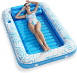 Inflatable Tanning Pool Lounger Float - Jasonwell 4 in 1 Sun Tan Tub Sunbathing Pool Lounge Raft Floatie Toys Water Filled Bed Mat Pad for Adult Blow Up Kiddie Pool Kids Ball Pit Pool (L) - Jasonwell