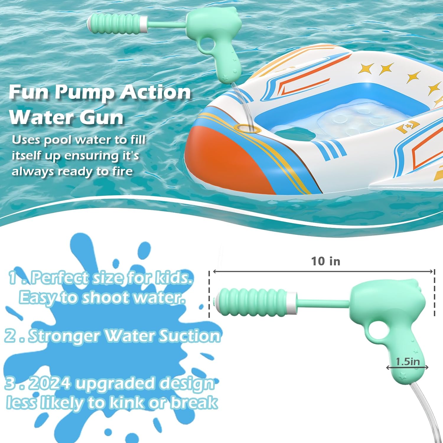 Jasonwell Inflatable Kids Pool Floats - Toddler Pool Floaties Swimming Pool Float with Water Squirt Gun Swim Floaty Rafts Lake Beach Party Pool Toys for Boys Girls Airplane - Jasonwell