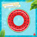 Jasonwell Inflatable Pool Toys Floats for Swimming Pool Party Lake Beach Kids Adults - 4 Pack Floaties Pool Tubes Swim Rings Fruit Water Floaty Watermelon Kiwi Orange Grape - Jasonwell