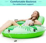 Jasonwell Inflatable River Tube Float - Heavy Duty River Float Pool Floats Lake Premium Water Tubes for Floating Recreational River Raft Lounge Floaties with 2 Cup Holders for Adult (Green-L)