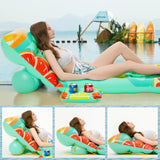 Jasonwell Inflatable Pool Float Adult - Pool Floaties Lounger Floats Floating Chair Raft with Adjustable Backrest Cup Holders Water Floaty Lake Lounge Tanning Floats Beach Party Toys for Adults Fruit - Jasonwell