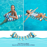 Jasonwell Water Hammock Pool Floats - 2PACK Fabric Inflatable Pool Hammock Float Floaties 4 in 1 (Saddle Lounge Chair Drifter) Lake Beach Floating Loungers Swimming Pool Rafts Toys for Adults (TriC) - Jasonwell