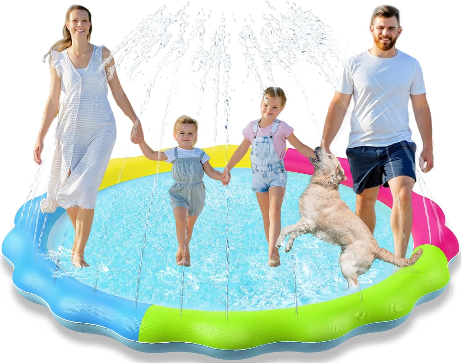 Jasonwell Non Slip Dog Splash Pool (Muticolor-87)
